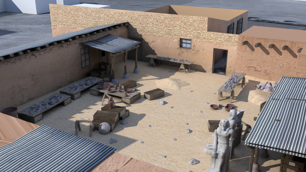 Harvard Camp model: Site: Giza; View: Harvard Camp (model)